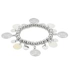 Bead & Disc Charm Stretch Bracelet, Women's, White