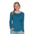 Women's Sonoma Goods For Life&trade; Essential Crewneck Tee, Size: Xl, Turquoise/blue (turq/aqua)