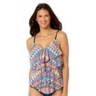 Women's Cole Of California Ikat Tankini Top, Size: Large, Ovrfl Oth