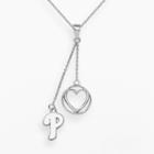 Logoart Philadelphia Phillies Beloved Sterling Silver Linear Pendant, Women's, Size: 18, Grey