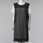 Women's Simply Vera Vera Wang Mock-layer Colorblock T-shirt Dress, Size: Large, Black