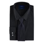 Men's Apt. 9&reg; Slim-fit Stretch Spread-collar Dress Shirt & Tie Set, Size: M-34/35, Black