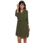 Women's Apt. 9&reg; Georgette Shirtdress, Size: Xl, Dark Green