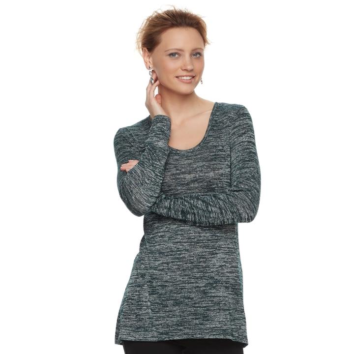 Women's Apt. 9&reg; Marled High-low Tunic, Size: Medium, Green