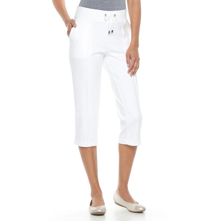 Women's Croft & Barrow&reg; Pull-on Knit Capris, Size: Medium, White