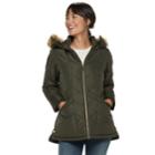 Women's D.e.t.a.i.l.s Hooded Quilted Jacket, Size: Medium, Med Green