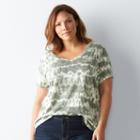 Plus Size Sonoma Goods For Life&trade; Essential V-neck Tee, Women's, Size: 2xl, Med Green