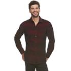 Men's Marc Anthony Slim-fit Corduroy Button-down Shirt, Size: Large, Dark Red