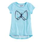 Girls 4-10 Jumping Beans® Striped Butterfly Hi Low Top, Size: 4, Turquoise/blue (turq/aqua)
