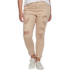 Juniors' Plus Size Almost Famous Roll Cuff Ripped Jeans, Teens, Size: 20, Lt Beige