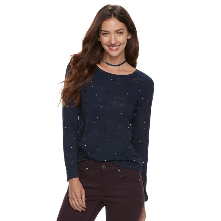Petite Sonoma Goods For Life&trade; Essential Crewneck Tee, Women's, Size: S Petite, Blue (navy)
