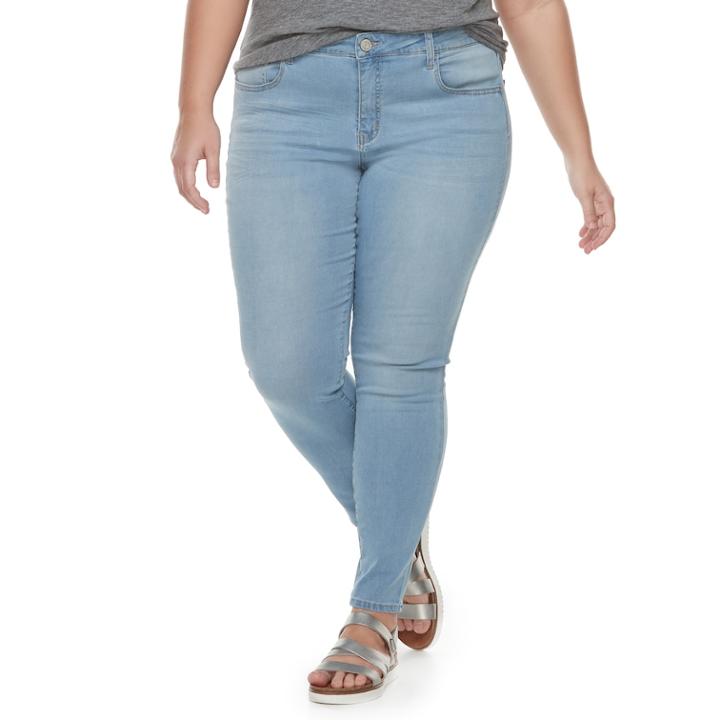 Plus Size Juniors' Plus So&reg; Low Rise Jeggings, Teens, Size: 22, Med Blue
