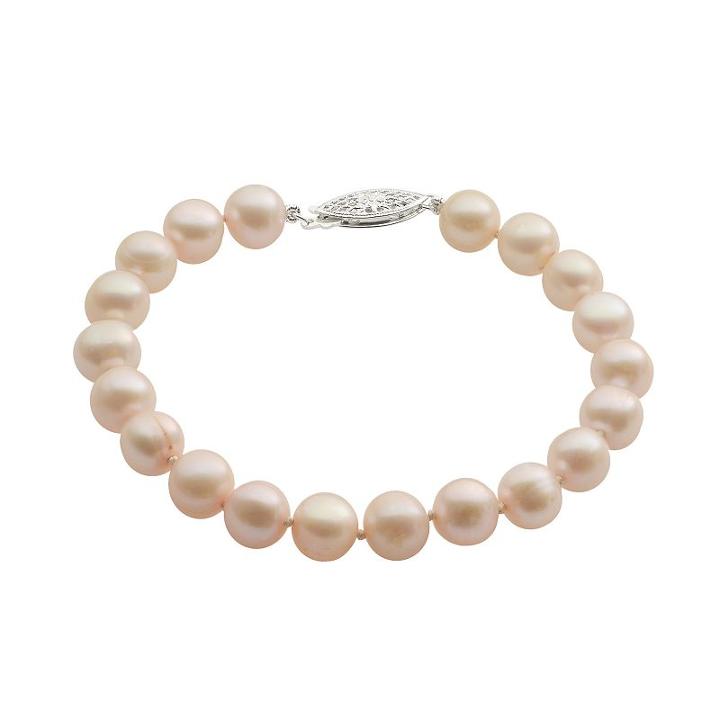 Pearlustre By Imperial Dyed Freshwater Cultured Pearl Sterling Silver Bracelet, Women's, Size: 8, Orange