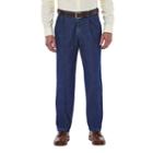 Men's Haggar&reg; Work To Weekend&reg; Classic-fit Pleated Denim Pants, Size: 36x30, Dark Blue