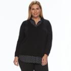 Plus Size Women's Croft & Barrow&reg; Mock-layer Sweater, Size: 2xl, Oxford