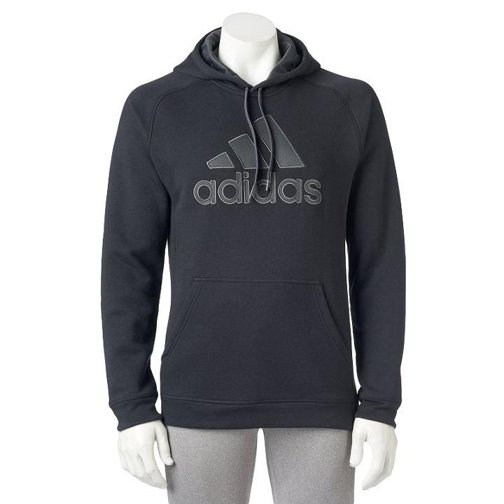 Men's Adidas Essential Cotton Fleece Hoodie, Size: Small, Black