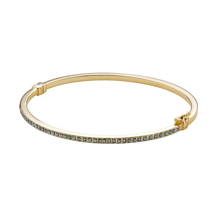 Diamond Mystique Sterling Silver Bangle Bracelet, Women's, Size: 7, Yellow
