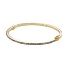 Diamond Mystique Sterling Silver Bangle Bracelet, Women's, Size: 7, Yellow