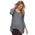 Women's Sonoma Goods For Life&trade; Textured Swing Tee, Size: Small, Dark Grey