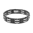 Lynx Two Tone Stainless Steel Men's Bracelet, Size: 8.5, Black