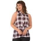 Juniors' Plus Size Wallflower Plaid Babydoll Tunic, Girl's, Size: 1xl, Green Oth