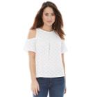 Juniors' Iz Byer California Eyelet Cold Shoulder Top, Girl's, Size: Small, White Oth