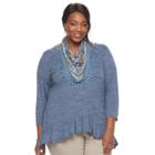 Plus Size World Unity Peplum Top & Scarf Set, Women's, Size: 0x, Blue Other
