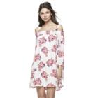 Juniors' Lily Rose Floral Off The Shoulder Shift Dress, Girl's, Size: Medium, Multicolor