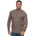 Big & Tall Croft & Barrow&reg; True Comfort Classic-fit Stretch Quarter-zip Sweater, Men's, Size: L Tall, Dark Brown
