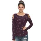 Juniors' Mudd&reg; Lattice Cold-shoulder Sleeve Top, Teens, Size: Small, Drk Purple