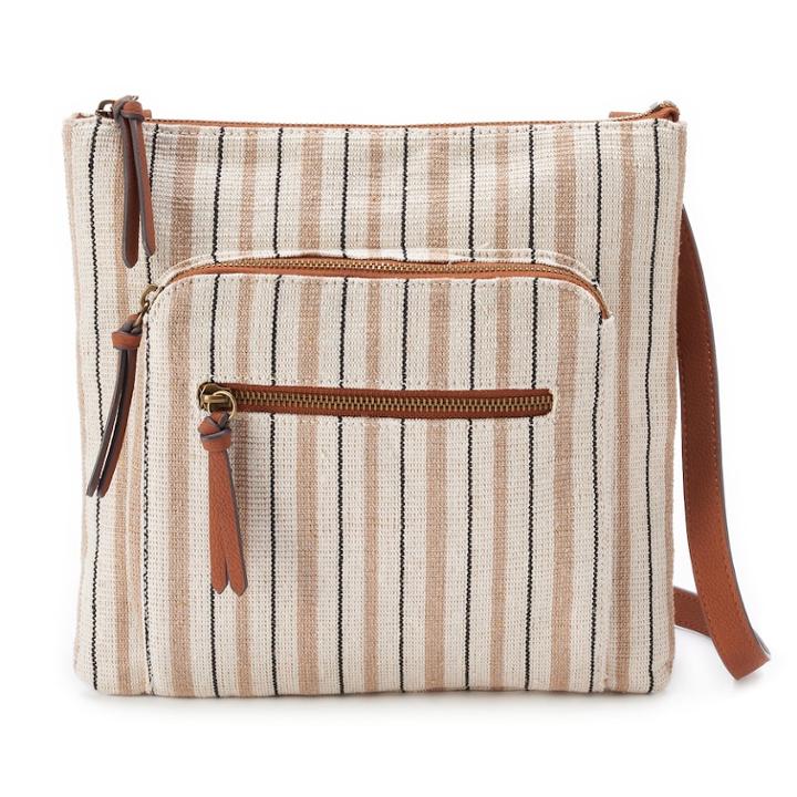 Sonoma Goods For Life™ Dina Striped Crossbody Bag, Women's, Med Beige