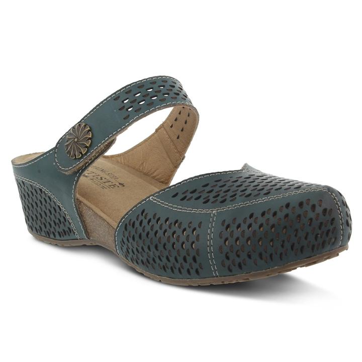L'artiste By Spring Step Spoorti Women's Clog, Size: 40, Turquoise/blue (turq/aqua)