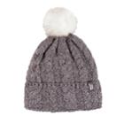 Women's Heat Holders Cable Knit Rolled Pom Pom Beanie, Beig/green (beig/khaki)