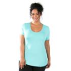 Plus Size Marika Reina Scoopneck Tee, Women's, Size: 2xl, Turquoise/blue (turq/aqua)