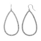 Simulated Crystal Teardrop Earrings, Women's, Silver