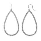 Simulated Crystal Teardrop Earrings, Women's, Silver