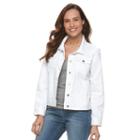 Petite Croft & Barrow&reg; Jean Jacket, Women's, Size: S Petite, White