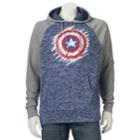 Men's Marvel Captain America Shield In Motion Hoodie, Size: Xl, Med Blue