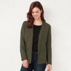 Women's Lc Lauren Conrad Relaxed Open-front Blazer, Size: Large, Dark Green