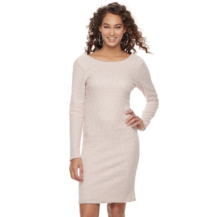 Women's Jennifer Lopez Metallic Boucle Sheath Dress, Size: Xxl, Pink