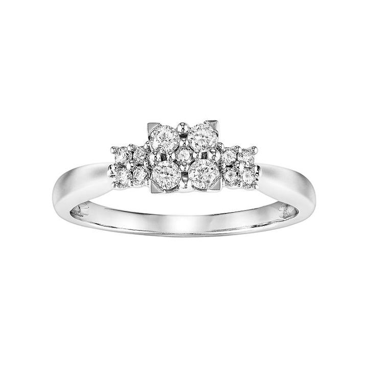 Cherish Always Diamond Engagement Ring In 10k White Gold (1/3 Carat T.w.), Women's, Size: 7.50