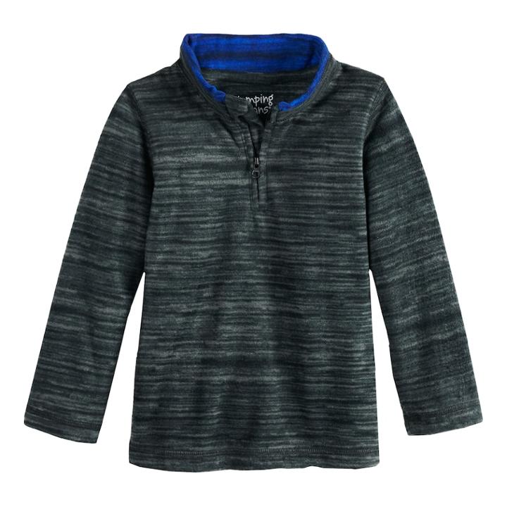 Toddler Boy Jumping Beans&reg; Space Dyed Fleece Quarter Zip Pullover, Size: 3t, Black