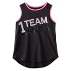 Girls 7-16 & Plus Size So&reg; Contrast Binding Graphic Tank Top, Girl's, Size: 12 1/2, Black