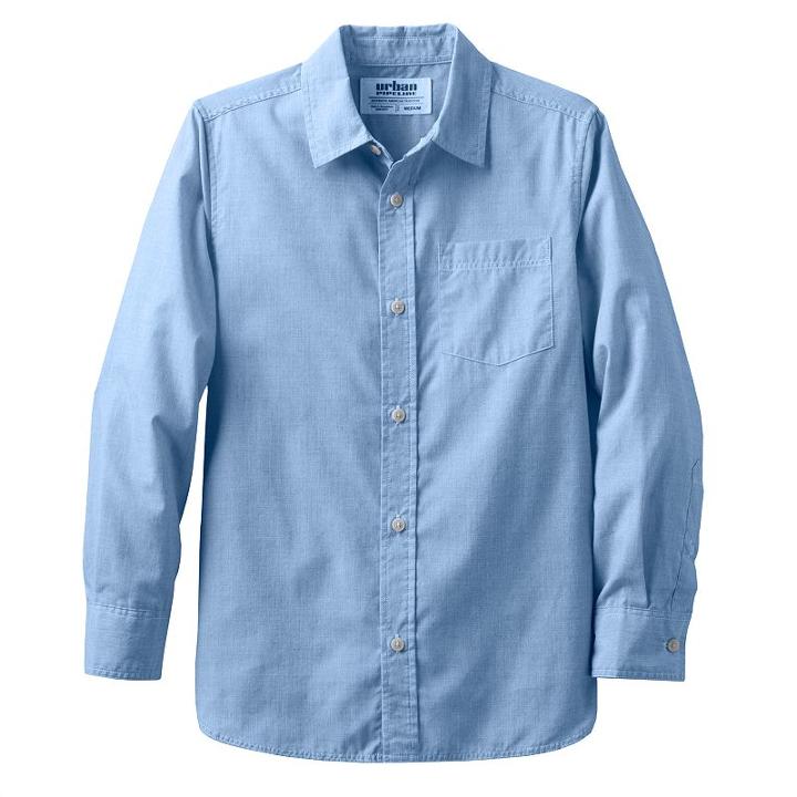Boys 8-20 Urban Pipeline&reg; Chambray Button-down Shirt, Boy's, Size: S(8), Blue (navy)