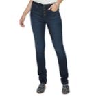 Women's Sonoma Goods For Life&trade; Button High Waist Skinny Jeans, Size: 8 Short, Blue (navy)