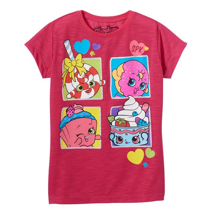 Girls 4-7 Shopkins D'lish Donut, Lolli Poppins & Cupcake Chic Graphic Tee, Girl's, Size: 4, Brt Pink