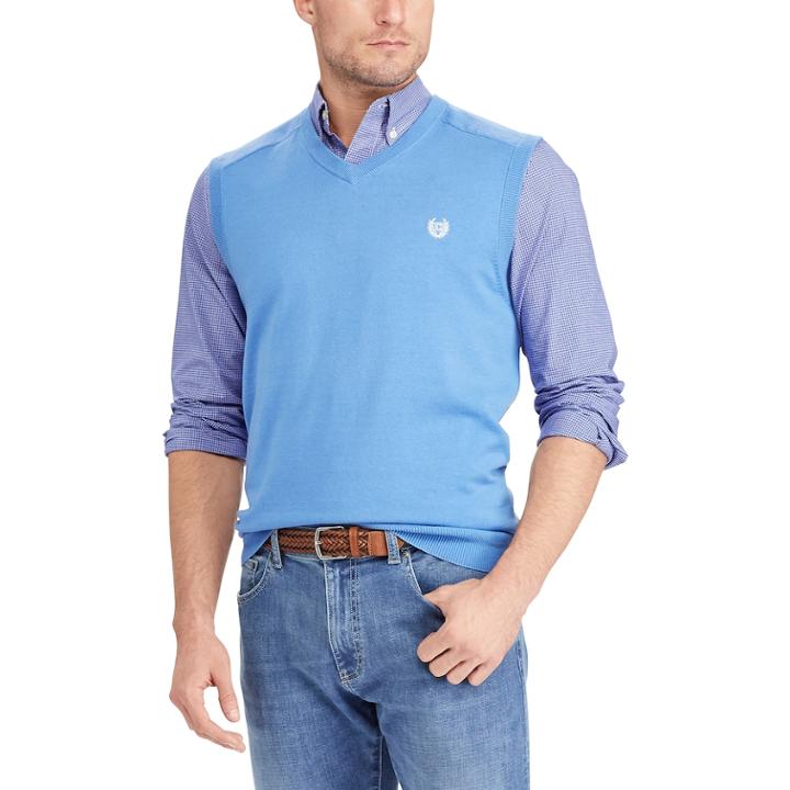 Big & Tall Chaps Classic-fit Sweater Vest, Men's, Size: 4xb, Blue