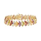14k Gold Over Silver Marquise Gemstone Bracelet, Women's, Size: 7.25, Multicolor