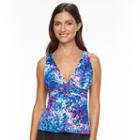 Women's Trimshaper Tummy Slimmer Empire Tankini Top, Size: 8, Purple