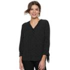 Women's Apt. 9&reg; Knot Sleeve Blouse, Size: Large, Oxford